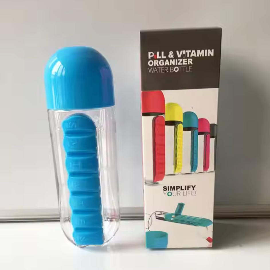 Water Bottle With Pill Organizer