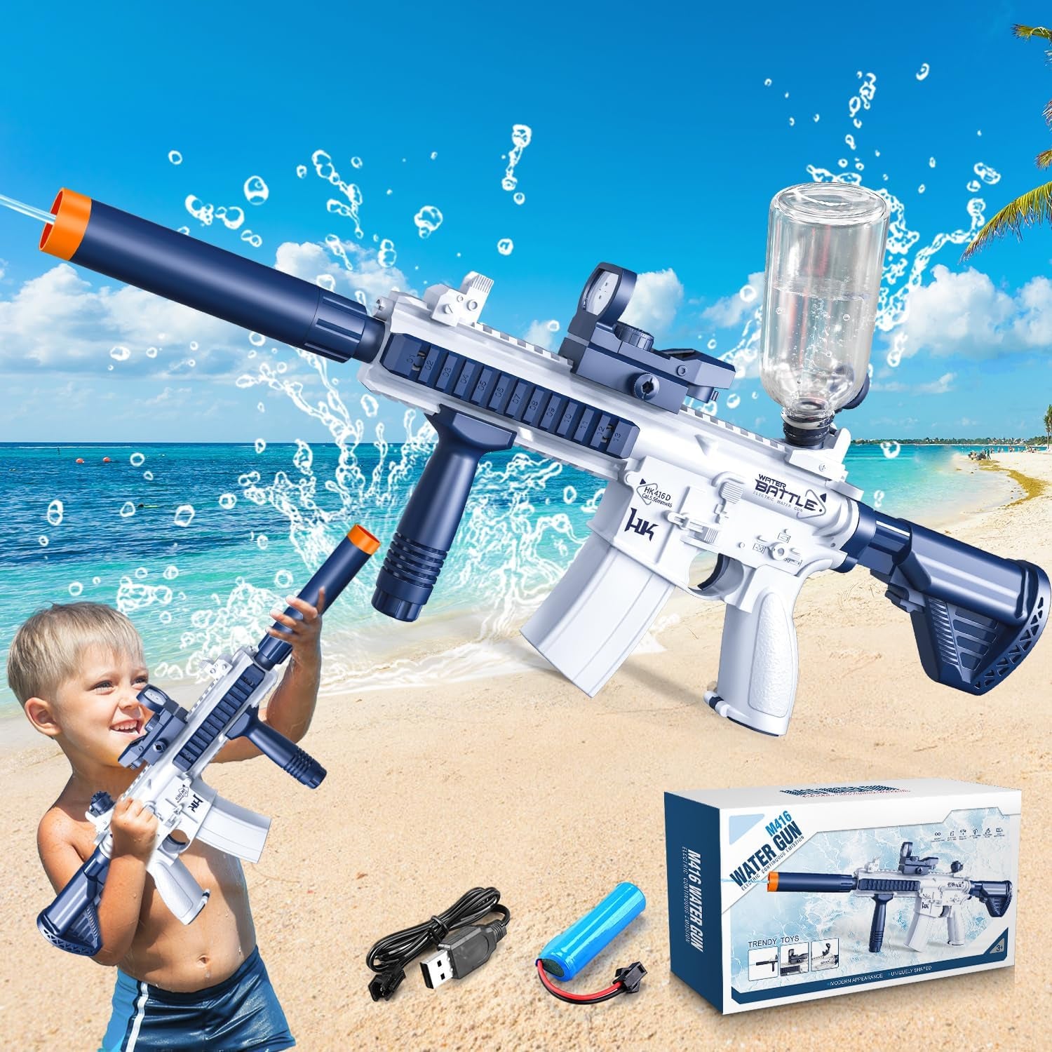 Electric Water Gun Automatic Squirt Rifle Toy Gun