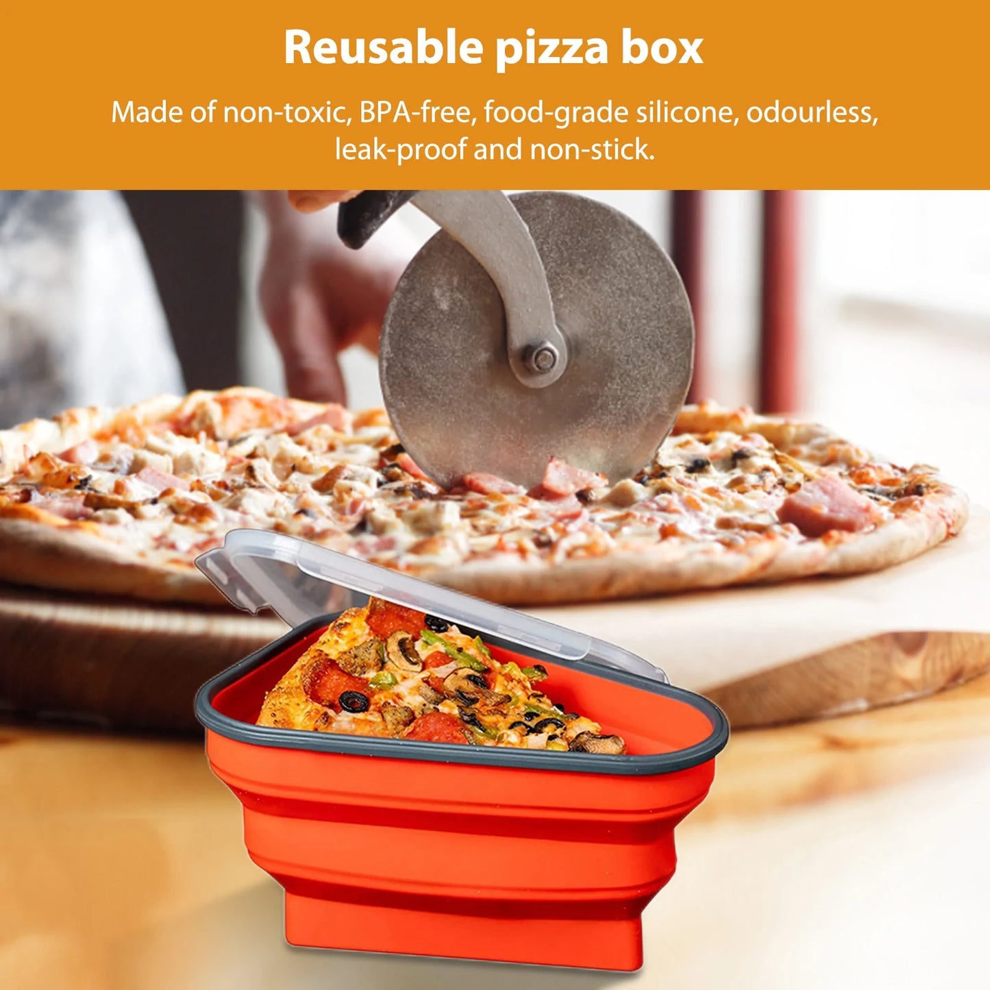 Caja de paquete de pizza reutilizable de silicona